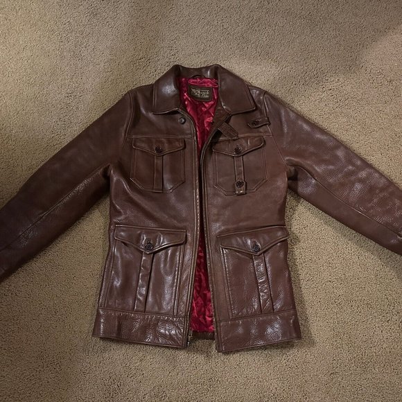 Magnoli Clothiers Jacket Expendables Statham Cowhide Leather Military Biker
